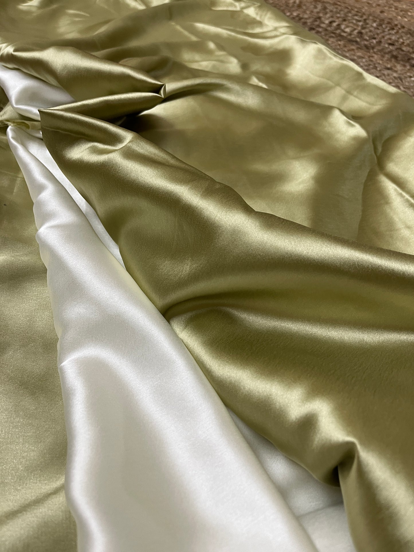 Pearl Satin Silk Saree (Sage Green)