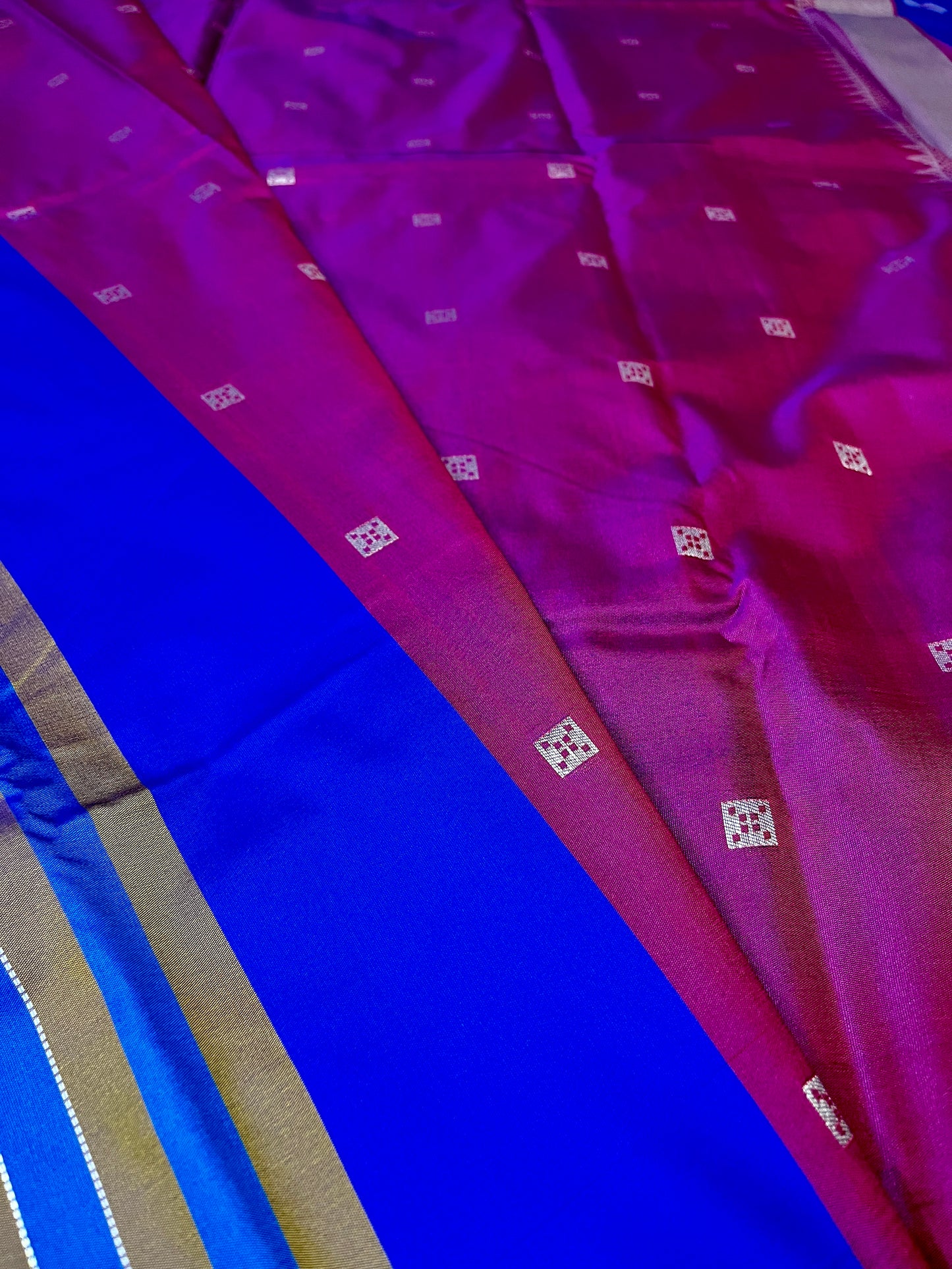 Semi Katan Kalakshetra Silk Saree Deer Design (Royal Blue)