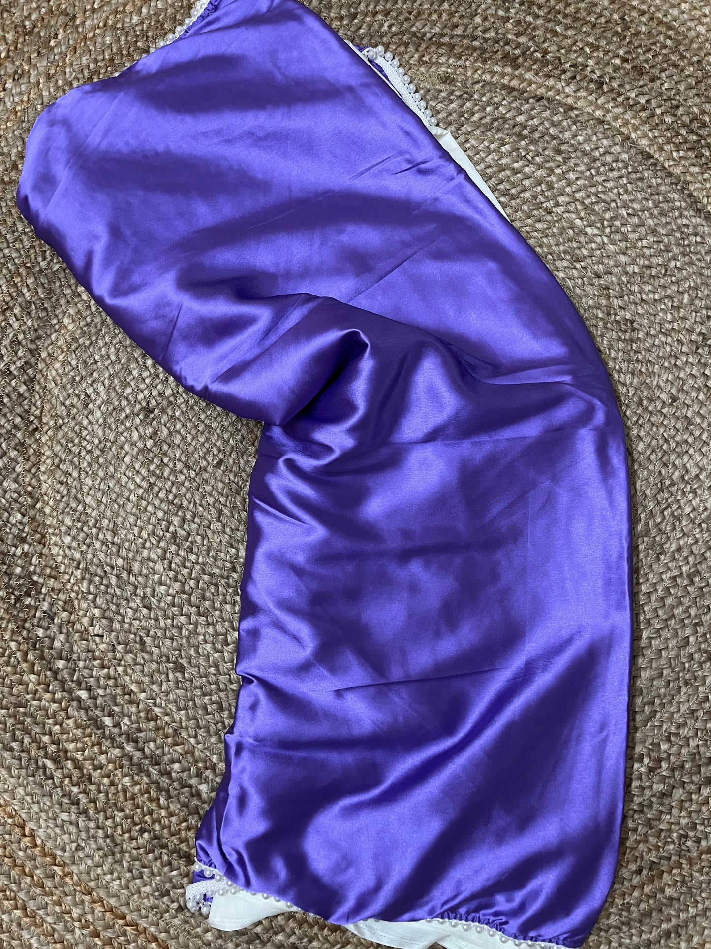 Pearl Satin Silk Saree (Purple)