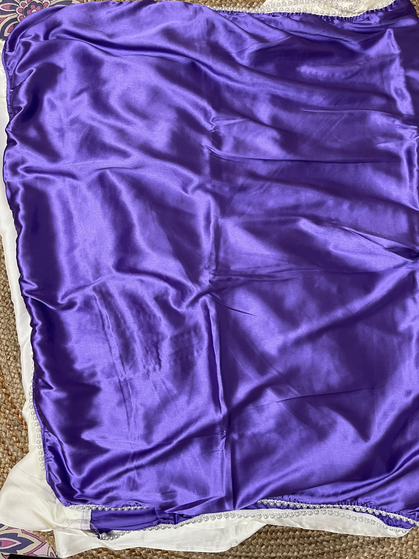 Pearl Satin Silk Saree (Purple)