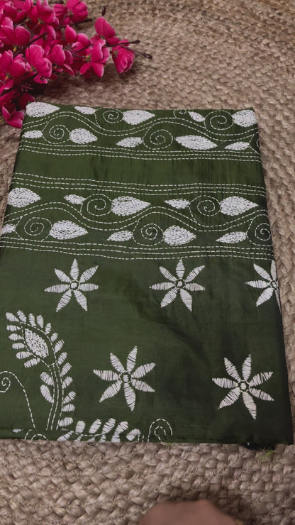 Kantha Stich with Flora Motifs design (hand work)